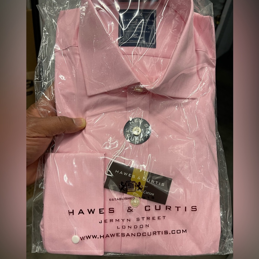 Brand New Hawes and Curtis Dress Shirt Pink Sz 15.5 35 - Picture 1 of 8